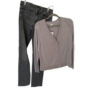 2 of NWT j. jill Woman’s Gray Jacket & Jeans, Sz S/4